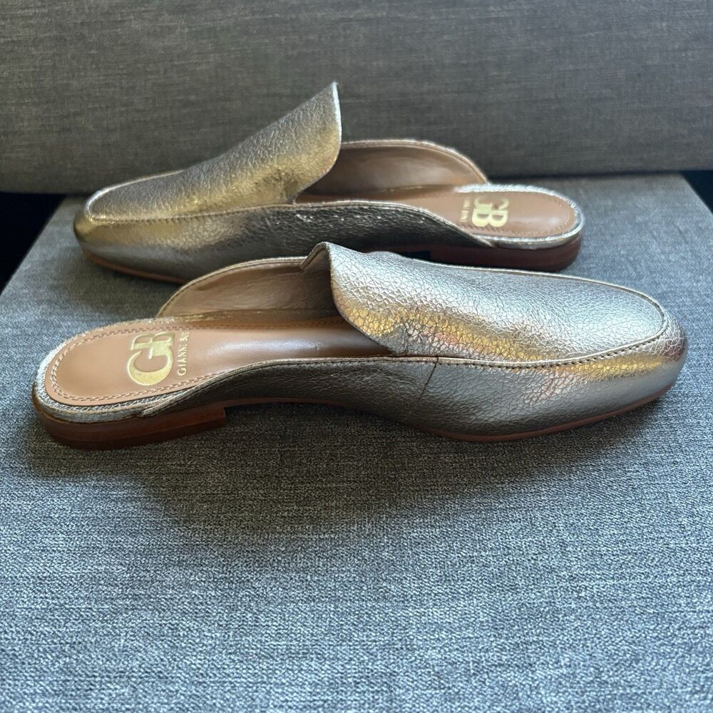 Giani Bini Gold Pebbled Leather Flat Fancy Party Classic Work Fun Shoe Women 5.5 - Picture 8 of 15